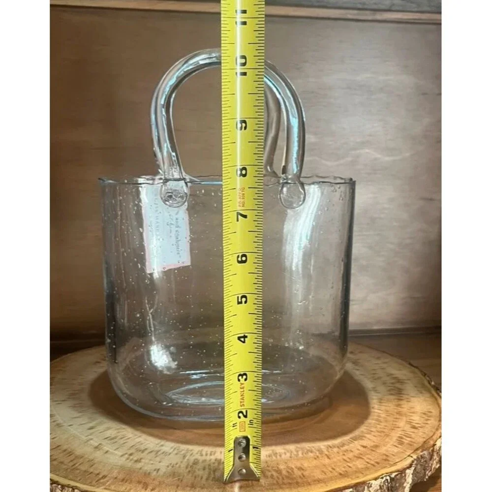 Clear Glass Purse Vase – Handbag Style Decorative Centerpiece